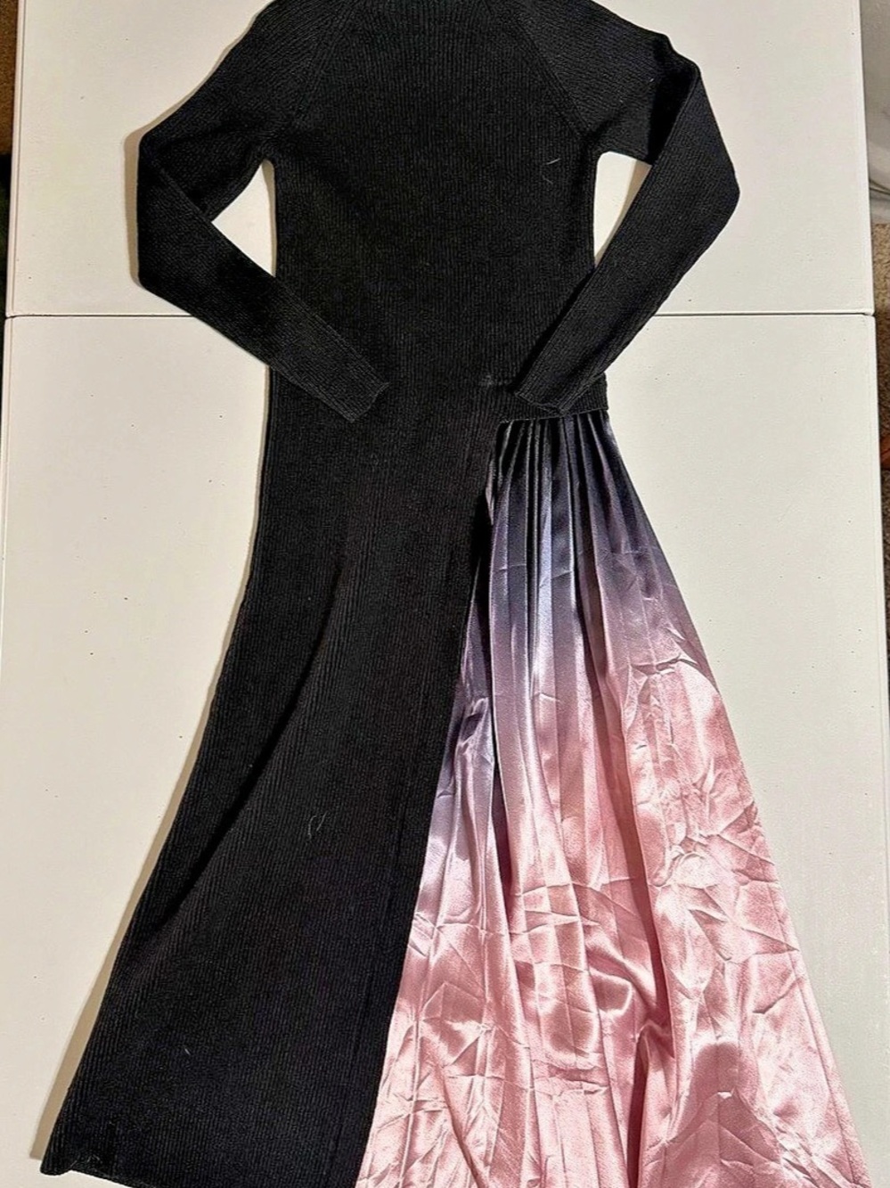Bebe Black & Pink Maxi Dress Size Large
